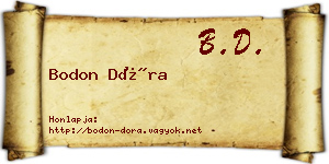 Bodon Dóra névjegykártya