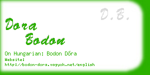 dora bodon business card