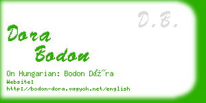 dora bodon business card